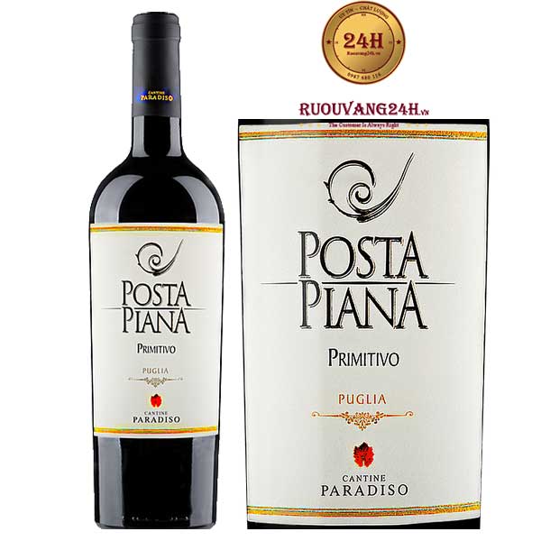 Rượu vang Cantine Paradiso Posta Piana Primitivo Puglia