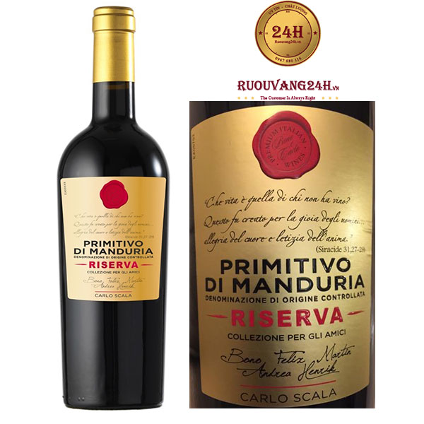 Rượu vang Carlo Scala Riserva Primitivo Di Manduria