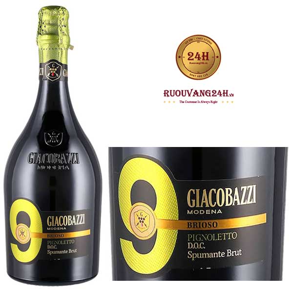 Rượu vang Giacobazzi 9 Pignoletto Brut