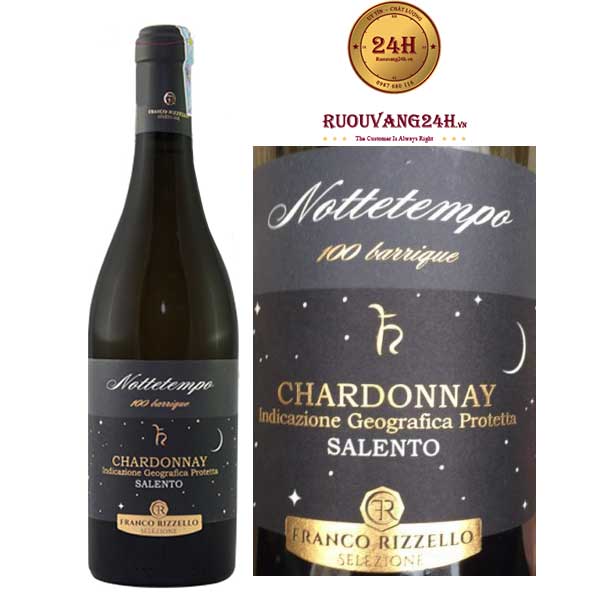 Rượu vang Nottetempo 100 Barrique Chardonnay Salento