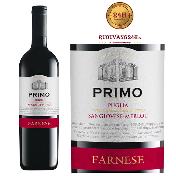 Rượu Vang Primo Puglia Sangiovese Merlot