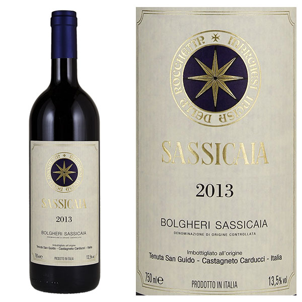 Rượu vang Sassicaia Bolgheri D.O.C 2013