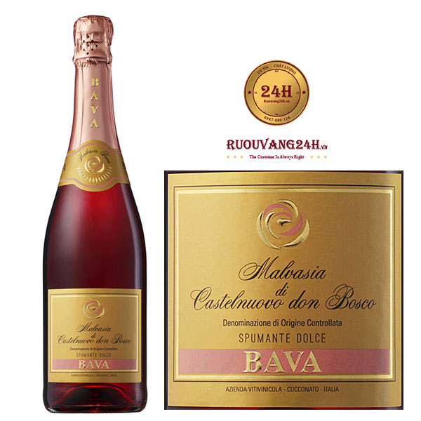 Rượu Vang Bava Malvasia Rose Spumante DOC
