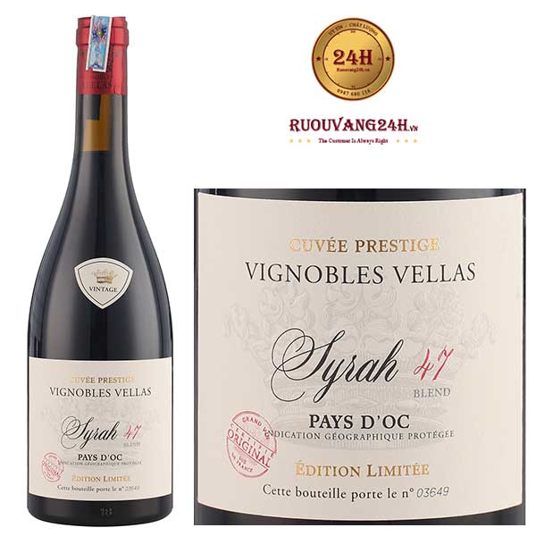 Rượu Vang Vignobles Vellas Syrah 47 Cuvee Prestige