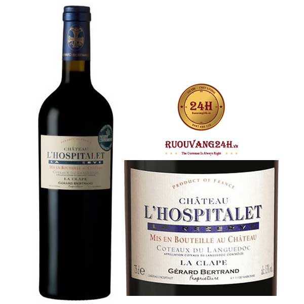 Rượu vang Gerard Bertrand Chateau l’Hospitalet red La Clape