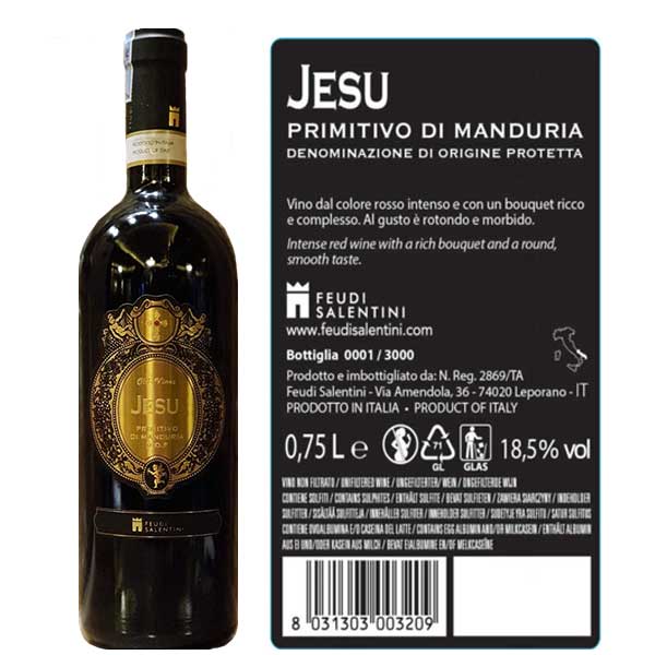 Rượu vang Jesu Primitivo Di Manduria