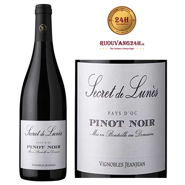 Rượu vang Secret de Lunes BIO Pinot Noir