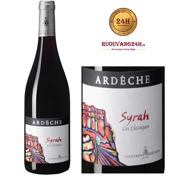 Rượu vang Vignerons Ardechois Les Classiques Syrah