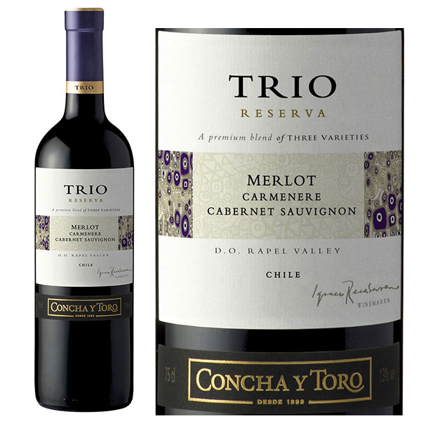 Rượu Vang TRIO Reserva Merlot - Carmenere - Syrah