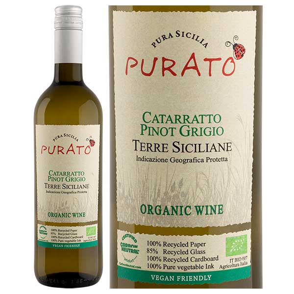 Rượu Vang Purato Catarratto Pinot Grigio Organic IGT Sicilia