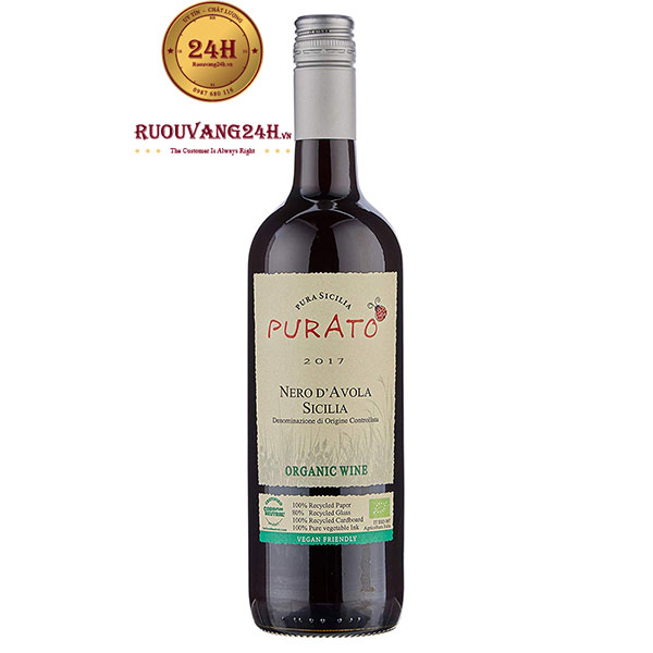 Rượu Vang Purato Nero d’Avola Organic IGT Sicilia