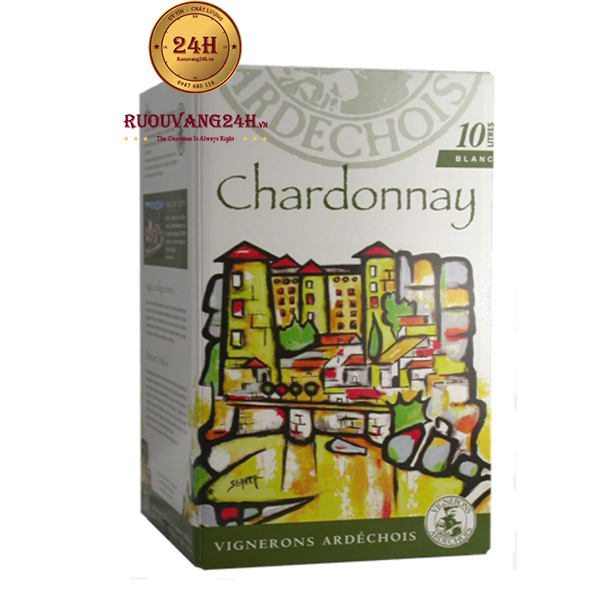 Rượu Vang Bịch Pháp Ardeche Chardonay 5L