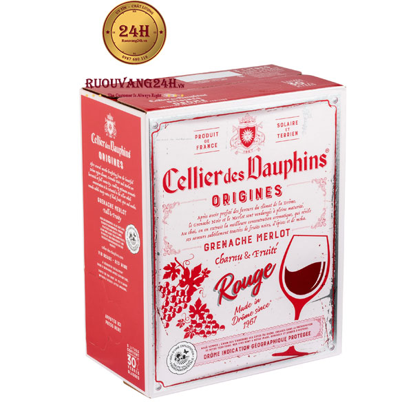 Rượu Vang Bịch Đỏ Celliers Des Dauphins Origines