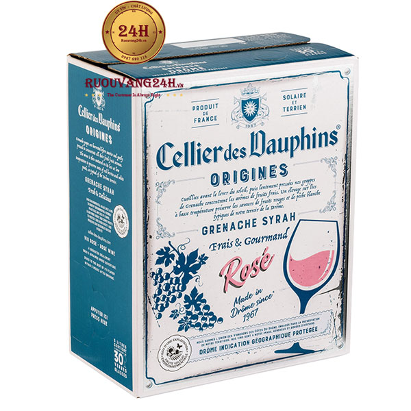 Rượu Vang Bịch Hồng Celliers Des Dauphins Origines Rose