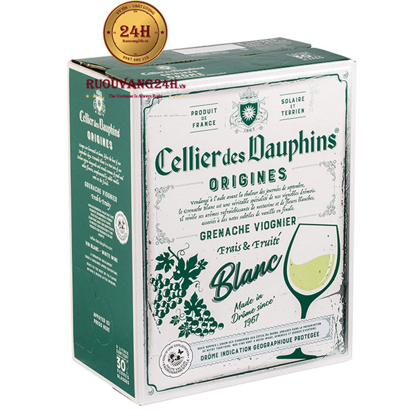 Rượu Vang Bịch Trắng Celliers Des Dauphins Origines