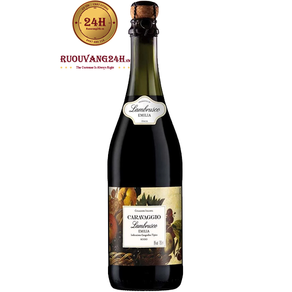 Rượu Vang Nổ Caravaggio Lambrusco Emilia Amabile Rosso