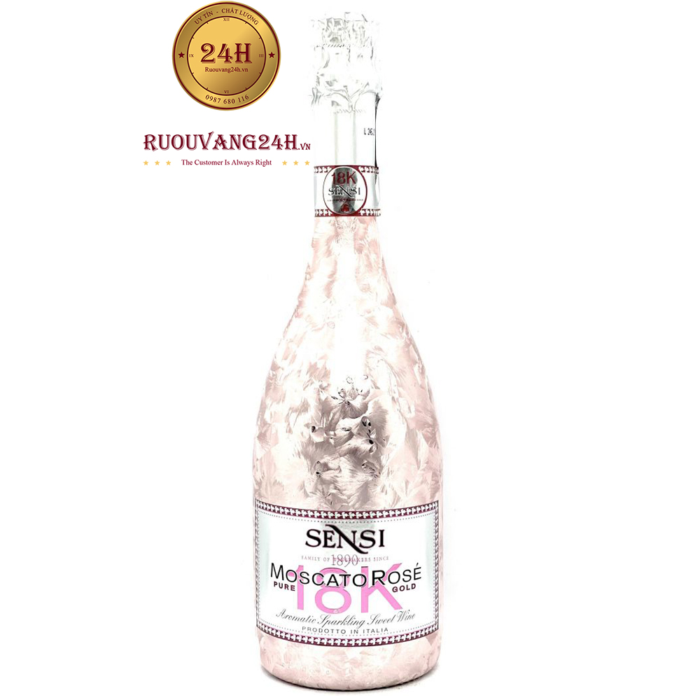 Rượu Vang Nổ Sensi 18K Moscato Rose