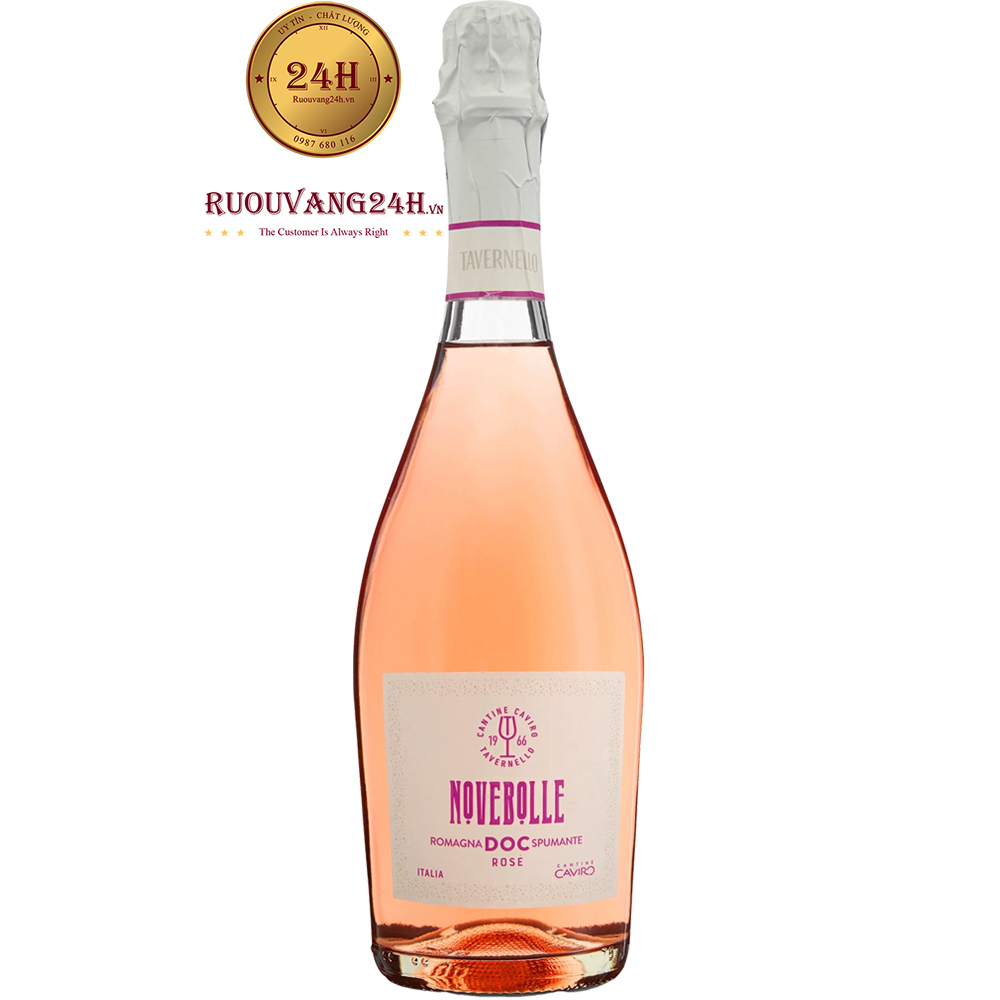 Rượu Vang Nổ Tavernello Novebolle Romagna Spumante Rosé Extra Dry