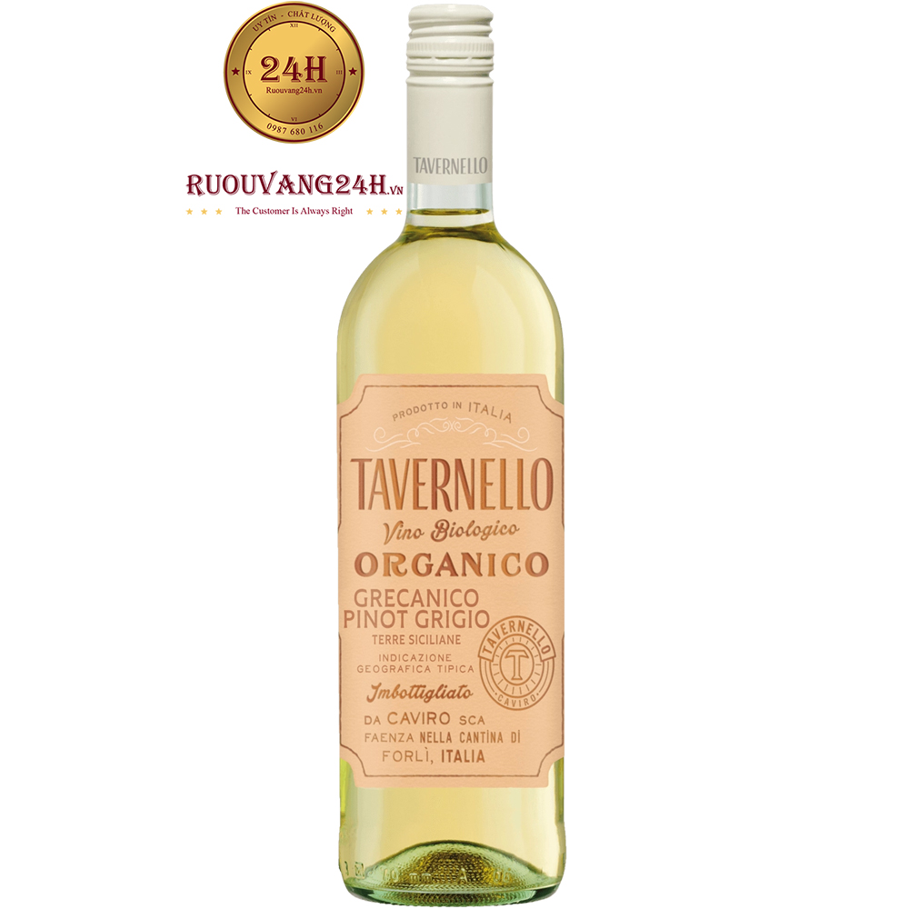 Rượu Vang Tavernello Organico Grecanico Pinot Grigio