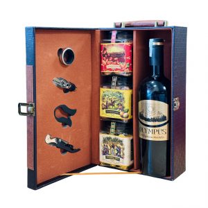 Hộp Quà Tết Bằng Da Rượu Vang Olympus Cao Cấp 2025